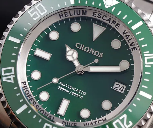 Miniatura 3 de Cronos reloj de buceo automático acero inoxidable zafiro cristal 3,280.8ft resistencia al agua profesional relojes buceador