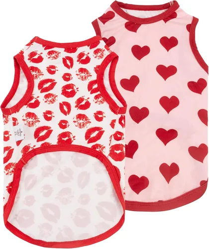 Miniatura 19 de CuteBone Camisas de Halloween para perros, paquete de 2, ropa suave para mascotas, chaleco de verano transpirable para cachorros pequeños y ropa