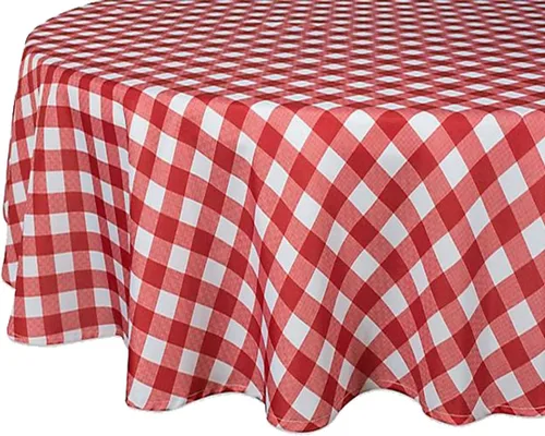 Miniatura 12 de Tektrum Mantel redondo de poliéster 100% impermeable de 60 pulgadas a cuadros -Resistente a derrames/Manchas/Arrugas- para acampar, pícnic, cena