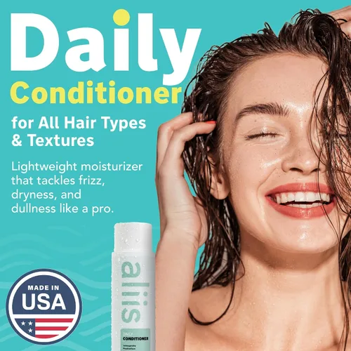 Miniatura 3 de ALIIS Acondicionador diario – Acondicionador hidratante ligero para desenredar, suavidad y cabello manejable – Sin sulfatos, seguro