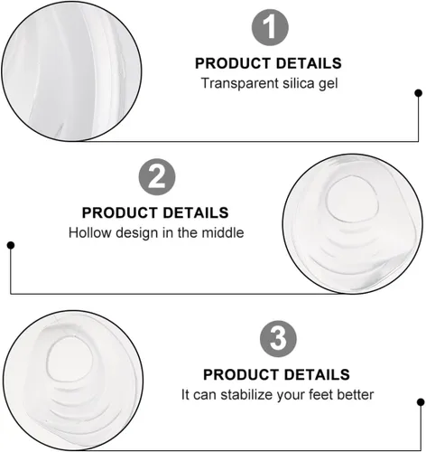Miniatura 9 de Talones de gel para mujeres y hombres, almohadillas ortopédicas de cuña lateral para fascitis plantar, alivio del dolor de pies, plantillas de apoyo