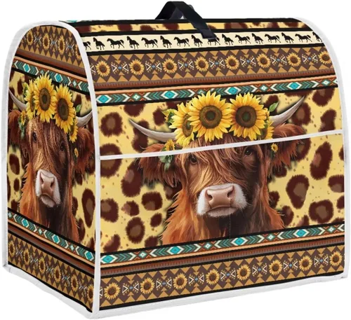 Miniatura 31 de UNICEU Protector de cubierta de batidora de soporte de cocina con estampado retro de mariposa de girasol, con mango superior, cubierta de polvo