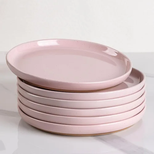 Miniatura 11 de AmorArc Juego de Platos de Aperitivo de Cerámica, Juego de 6, Platos de Gres Hechos a Mano de 21 cm para Postre, Ensalada, Aperitivo, Cena, Apto