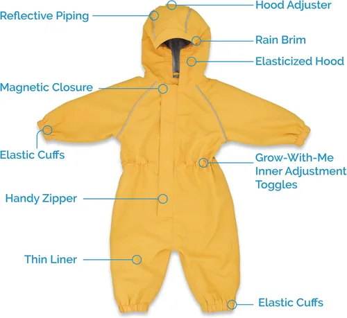 Miniatura 4 de JAN & JUL Traje de lluvia ajustable impermeable para niños pequeños y niños