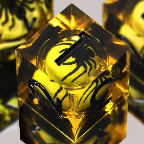 Miniatura 27 de FONVGOGO Dados Ojo de Dragón para Mazmorras y Dragones, Juego de Dados de Resina de Borde Afilado con Núcleo Líquido D&D Dados Poliédricos del Ojo