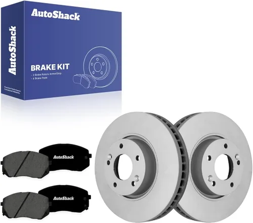 Miniatura 11 de Auto Shack 11.81" (300 mm) Rotores de freno ventilados delanteros recubiertos + pastillas de freno cerámicas de reemplazo para 2011-2016 Kia