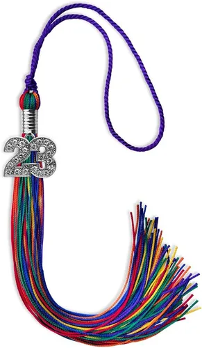 Miniatura 61 de Endea Graduation Borla de un solo color con dije de plata brillante (oro antiguo, 2022)