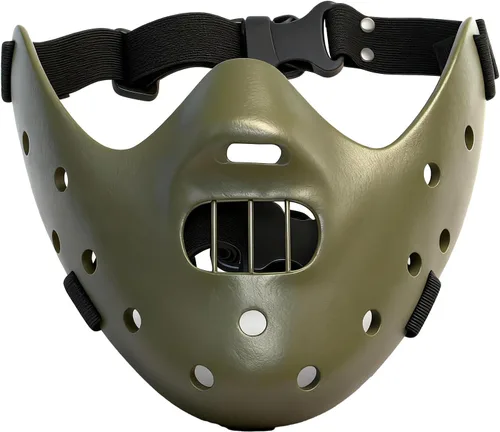 nezababy Hannibal Lecter Máscara Cosplay El Silencio de los Corderos Media Cara Asesino de Resina Verde