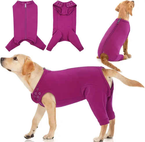 IDOMIK Traje de recuperación para perro, manga de pierna de perro para dejar de lamer las piernas traseras, manga protectora para heridas en el