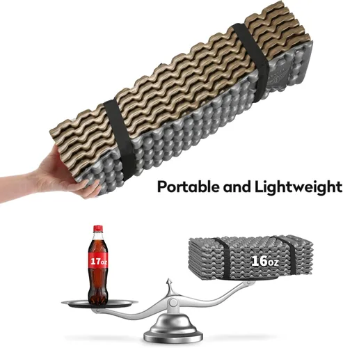 Miniatura 3 de Almohadillas de espuma para acampar para senderismo, colchón ultraligero de celda cerrada, tapete suave impermeable para adultos, esterillas anchas