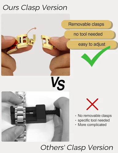 Miniatura 7 de JR.DM Correas de oro para reloj para mujer compatibles con Apple Watch de 46 mm, 42 mm (S3/2/1) 44 mm, 45 mm, 49 mm, pulsera ajustable de cadena Oro