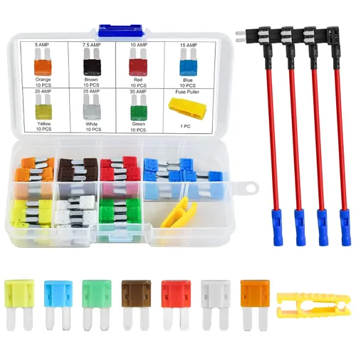 Miniatura 13 de MuHize Micro2 - Kit de grifos de fusibles – Paquete de 35 con fusibles de hoja de 5A a 30 A para automóvil, camión, SUV, RV 2 grifos Add-A-Circuit