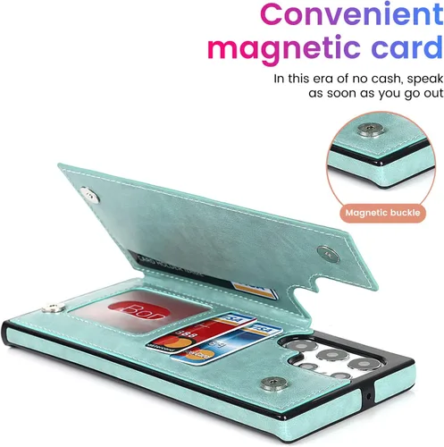 Miniatura 6 de Asuwish Funda compatible con Samsung Galaxy S22 Ultra 5G y protector de pantalla de vidrio templado, accesorios para celular, ranura para tarjetero