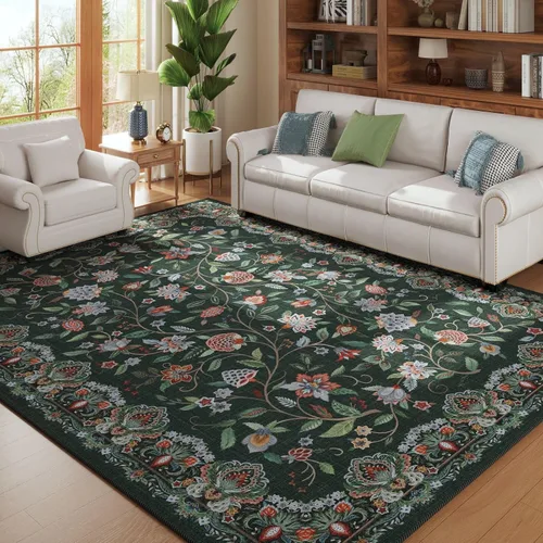 Miniatura 44 de Rugcomf Alfombra de pasillo de 2 x 6 pies, lavable, bohemio, suave, antideslizante, no desprende pelusa, lana sintética, estilo vintage para cocina