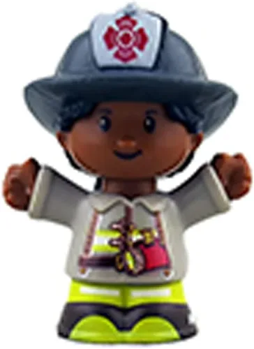 Pieza de repuesto para Fisher-Price Little People to The Rescue Fire Truck Playset – GGT34 ~ Figura de bombero afroamericano de repuesto ~ Funciona