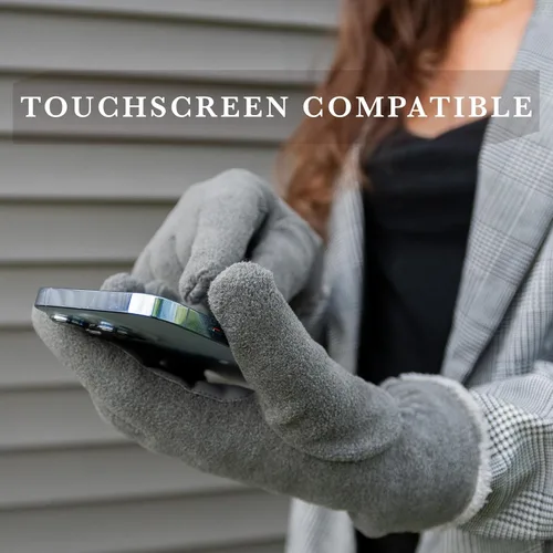 Miniatura 4 de isotoner womens Stretch Fleece Gloves With Microluxe Lining and Smart Touch TechnologyCold Weather Gloves