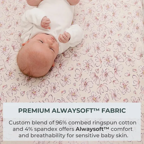 Miniatura 2 de Pobibaby Paquete de 2 fundas para cambiadores para niñas, funda de mezcla de algodón de primera calidad, suaves y transpirables, sábanas