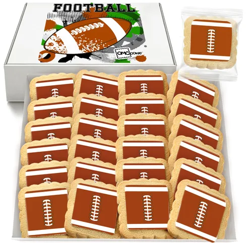 Galletas de fútbol del Super Bowl envueltas individualmente, decoraciones de galletas de azúcar, regalos de fiesta, paquete de 24 unidades