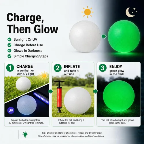Miniatura 4 de Hiboom Pelotas de juguete que brillan en la oscuridad de 8.5 pulgadas para patio de recreo, bolas rebotantes con bomba para niños y adultos, parque