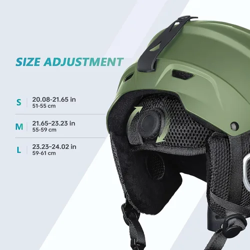 Miniatura 4 de VANRORA Casco de esquí, casco de snowboard para hombres y mujeres, ventilación con control de clima, ajuste de esfera, compatible con gafas, forro