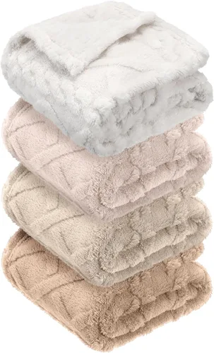 Miniatura 7 de VitalCozy Juego de 4 Mantas de Felpa Suave para Bebé 30" x 40" 3D de Peluche Cálido Mantas de Envoltura para Dormitorio para Niños Pequeños, Niñas