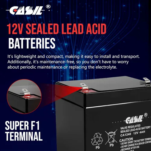 Miniatura 6 de Casil Batería de repuesto de 12V 4Ah compatible con Razor E100 E125 E150 E175