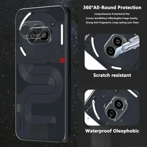 Miniatura 6 de Paquete de 3+2 protectores de pantalla de vidrio templado para teléfono (2a) / (2a) Plus con protector de lente de cámara, dureza 9H, película