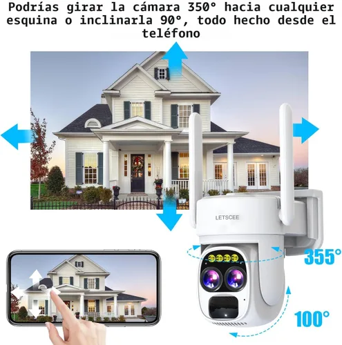 Miniatura 6 de Cámaras de seguridad LETSCEE inalámbricas para exteriores para seguridad del hogar, cámaras Alexa con energía solar, cámara de vista 360 al aire 1