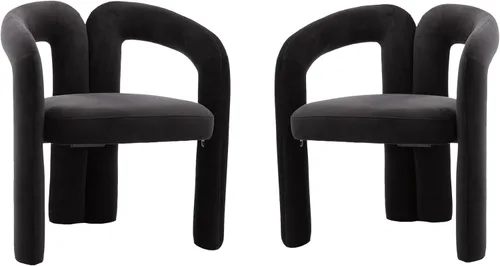Juego de 2 sillas de comedor modernas, de diseño contemporáneo, silla decorativa tapizada de tela Boucle, cómoda silla auxiliar para cocina,