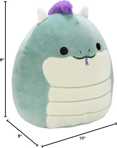 Miniatura 6 de Squishmallows Magtus el dragón de 10 pulgadas – Peluche oficial de Jazwares – Juego de Tronos, Casa del Dragón, Llama de hierro, juguete de peluche