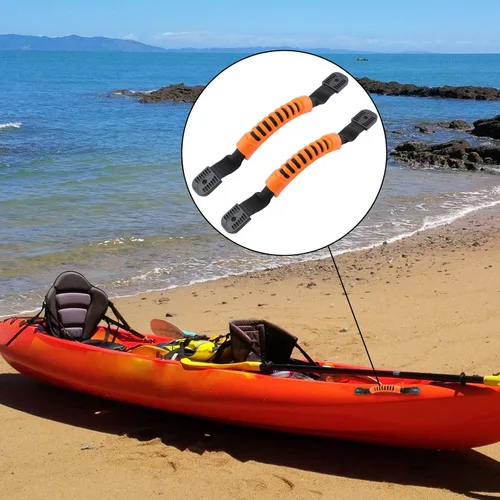 Miniatura 7 de Jiozermi Asas de transporte para kayak: reemplazo de montaje lateral con hebilla de plástico para remo, tándem, canoa y kayaks de por vida Naranja