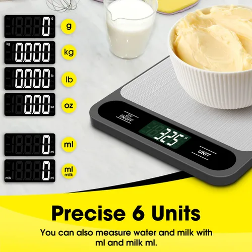 Miniatura 5 de Mik-Nana báscula de alimentos, báscula de cocina digital de 10 kg/22 lb, peso en gramos y onzas para hornear, cocinar, café, paquete de correo, 6