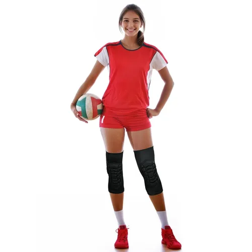 Miniatura 4 de Rodilleras de voleibol, transpirables, protección profesional, rodilleras acolchadas para hombres, mujeres, jóvenes, adultos, niñas, niños, Negro