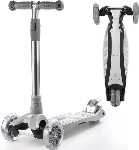 Miniatura 16 de Patinete de 3 ruedas para niños de 6 a 12 años, patinete infantil con ruedas iluminadas, diseño de cubierta resistente y 4 alturas ajustables, Rosa