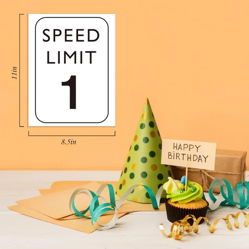 Miniatura 2 de Speed Limit 1 - Decoración de Cumpleaños de Coche de Carreras, Decoraciones de Fiesta de Primer Cumpleaños 6PCS Letreros de Pared para Bebé de 1 Año