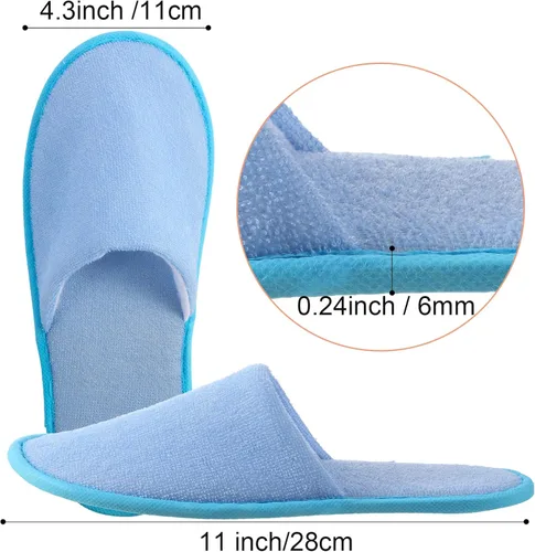 Miniatura 3 de Geyoga 24 pares de pantuflas desechables para invitados, 2 tamaños, de algodón, para hotel, spa, casa, para graduación, boda, fiesta, sin zapatos