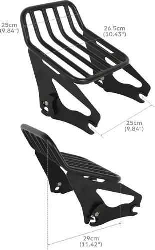 Miniatura 4 de XFMT Portaequipajes desmontable de dos plazas para motocicleta para Harley Touring Road King Street Glide Road Glide Electra Glide 2009 y posterior