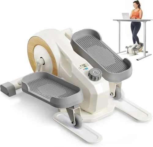 Sitting Under Desk Elliptical Machine, Leg Exerciser While Sitting for Seniors, Seated Pedal Exerciser, Quiet & Portable Pedal Exerciser with 8