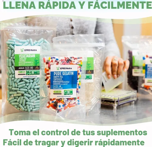 Miniatura 2 de XPRS Nutra Cápsulas vacías de tamaño 0 – 100 cápsulas veganas vacías transparentes – Píldora vegetariana – Llenado de cápsulas vegetales