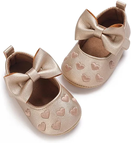 Miniatura 4 de BEBARFER Zapatos Mary Jane para bebés y niñas, planos con nudo de lazo, suela antideslizante para niños pequeños
