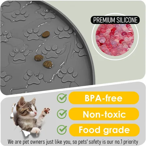 Miniatura 3 de Tapetes de alimentación de mascotas, para alimentos y agua, manteles individuales antideslizantes impermeables para perro y gato, paquete de 2