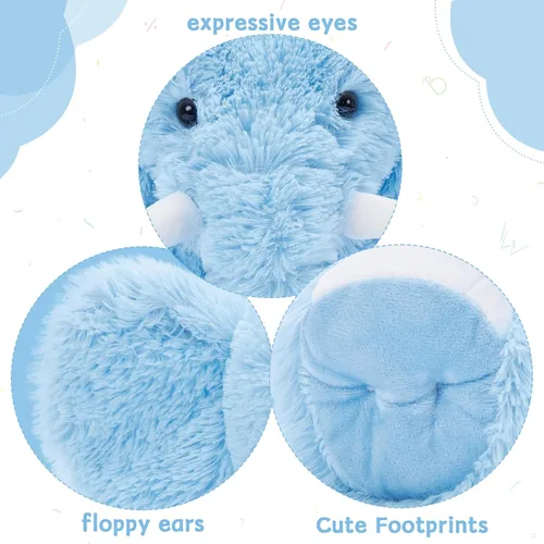 Miniatura 4 de MorisMos Animal de Peluche Elefante Grande, Compañero de Peluche Suave de Elefante de 19.6 Pulgadas, Regalos para Niñas y Niños, Azul