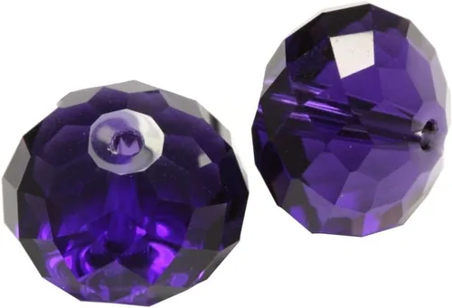 Miniatura 3 de 100 piezas Adabele cuentas austriacas de cristal facetado suelto de 8 mm, diseño rondelle color púrpura terciopelo, espaciador compatible