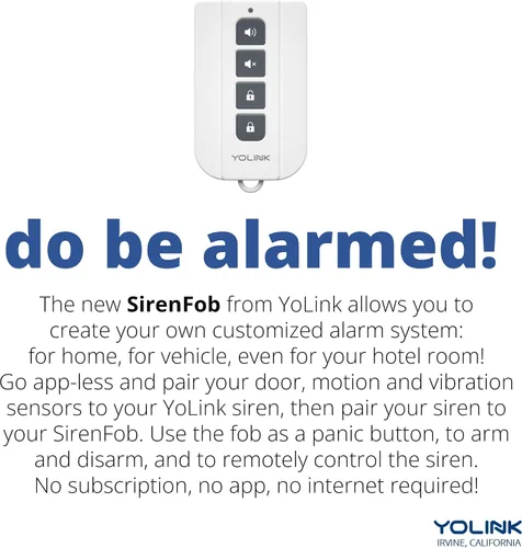 Miniatura 9 de YoLink Kit de sirena de seguridad para exteriores y controlador de alarma inteligente: 110 dB, inalámbrico, alimentado por batería, alcance de 1/4