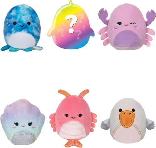 Miniatura 2 de Squishville by Original Squishmallows Escuadrón del Día de Playa Peluche - Seis Peluches Squishmallows de 2 Pulgadas Incluyendo Mauricio, Deniz