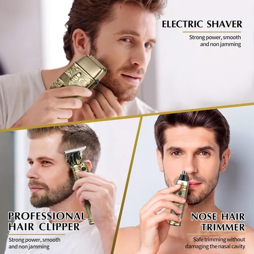 Miniatura 2 de Cortadora de pelo de nariz para hombres, cortadora de pelo facial inalámbrica con hoja en T, recortadora de barba, afeitadora eléctrica de papel