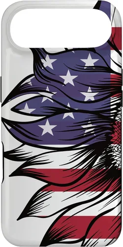 Miniatura 26 de Funda patriótica para iPhone 13 Pro Max USA 4 de julio con diseño de girasol