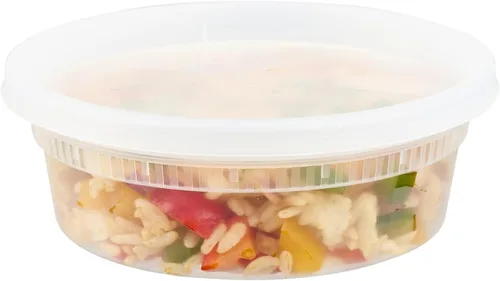 Miniatura 8 de Restaurantware -Asporto - Cajas para llevar de 8 onzas, 25 recipientes redondos para sopa para microondas - Tapas de plástico transparente