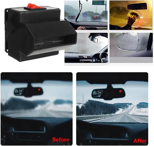 Miniatura 9 de MASO - Calefactor portátil para coche de 12V 150W - Ventilador de alta potencia para parabrisas de automóvil, calentamiento rápido, descongelador