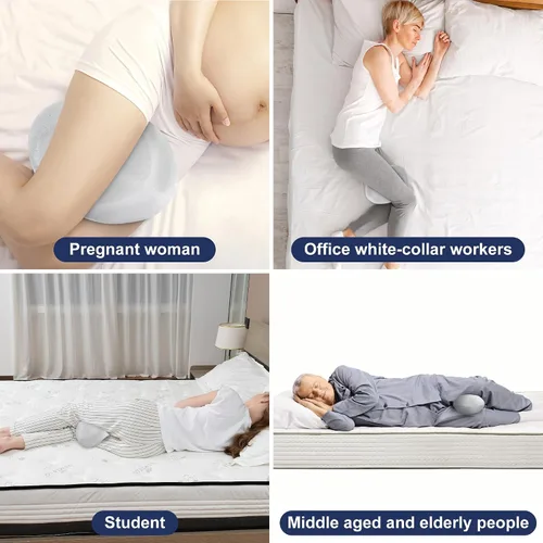 Miniatura 5 de Almohada de pierna de rebote lento de algodón con memoria (gris)